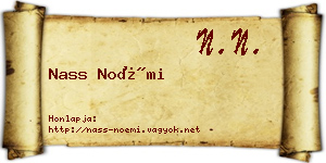 Nass Noémi névjegykártya